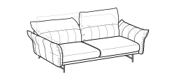 On Line Sofa by Ditre Italia, size drawing: 3-seat sofa