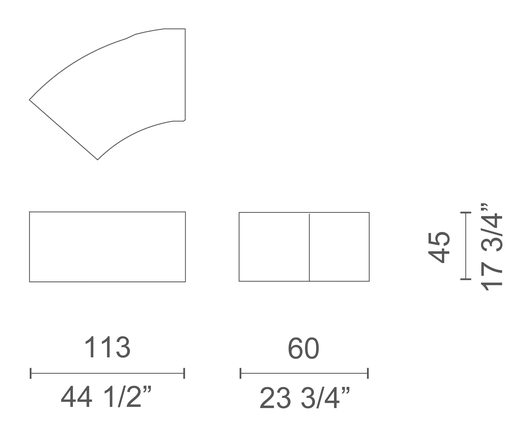 And Sofa by Cappellini, size drawing: DN_2