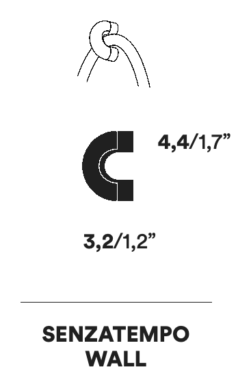 Senzatempo Coat Rack by Opinion Ciatti, size drawing: SENZATEMPO WALL
