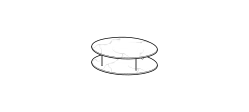 Staker Coffee Table by Ditre Italia, size drawing: Round coffee table diam.90 with marble tops