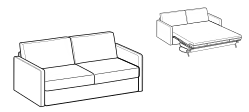 Freedom 2.0 Sofa Bed by Ditre Italia, size drawing: Maxi 3-seater sofa bed