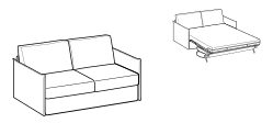 Freedom 2.0 Sofa Bed by Ditre Italia, size drawing: 3-seater sofa bed