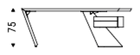 Nasdaq Desk by Cattelan Italia, size drawing 1