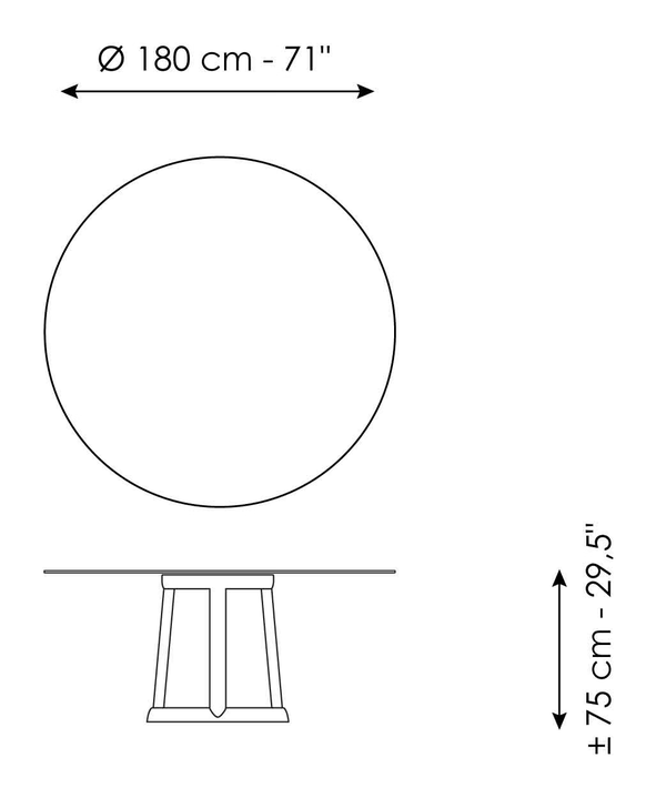 Greeny Dining Table by Bonaldo, size drawing 4
