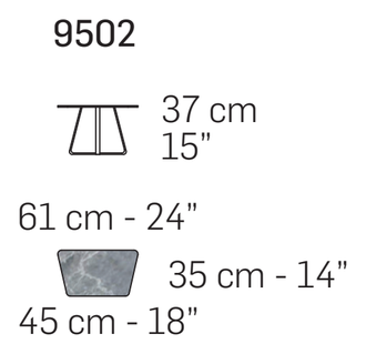 Astratto Coffee Table by Nicoline, size drawing