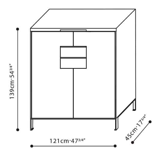 Max Cabinet by Camerich, size drawing: C0416009