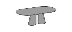 Pillar Outdoor Dining Table by Ditre Italia, size drawing: Dark table 260 top in HPL