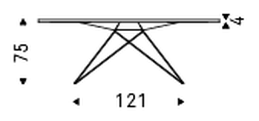 Premier Wood Dining Table by Cattelan Italia, size drawing 1