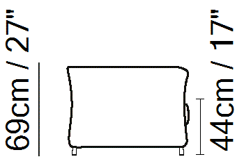 La Scala Sectional by Natuzzi Italia, size drawing