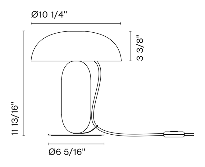 Gambosa Table Lamp by Marset, size drawing: Gambosa S