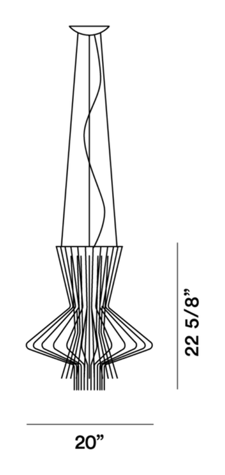 Allegretto Ritmico Pendant Lamp by Foscarini, size drawing