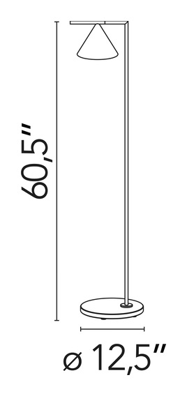 Captain Flint Floor Outdoor Lamp by Flos, size drawing