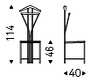 Yannik Valet Stand by Cattelan Italia, size drawing