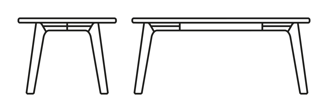 Pod Dining Table, Barrel-Shaped by Connubia, size drawing