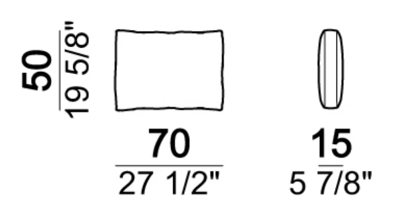 Good Times Sofa by Arketipo, size drawing: Back cushion