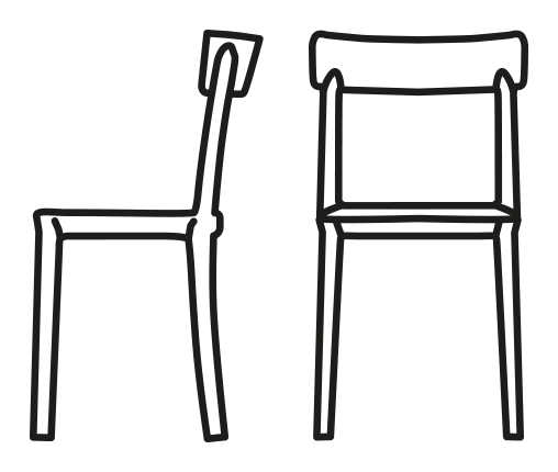 Argo Chair by Connubia, size drawing