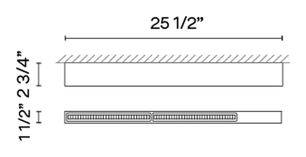 Offset Lighting Collection by Vibia, size drawing: Model 1730