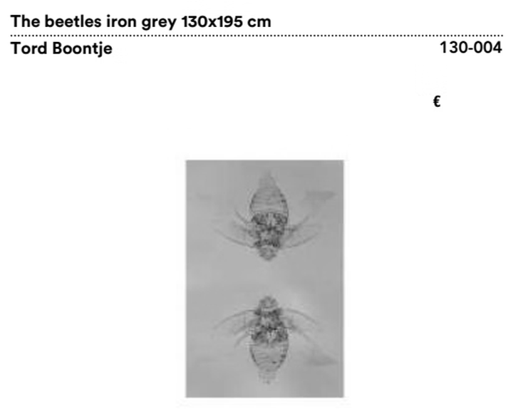 Tapestry Wall Art by Moroso, size drawing: The beetles iron grey