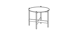 Erys Coffee Table by Ditre Italia, size drawing: Round coffee table