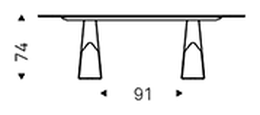 Mad Max Keramik Dining Table by Cattelan Italia, size drawing 1