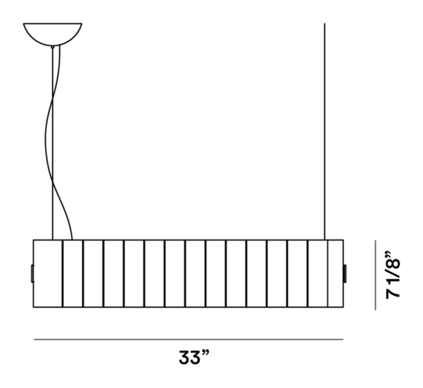 Pli Pendant Lamp by Foscarini, size drawing