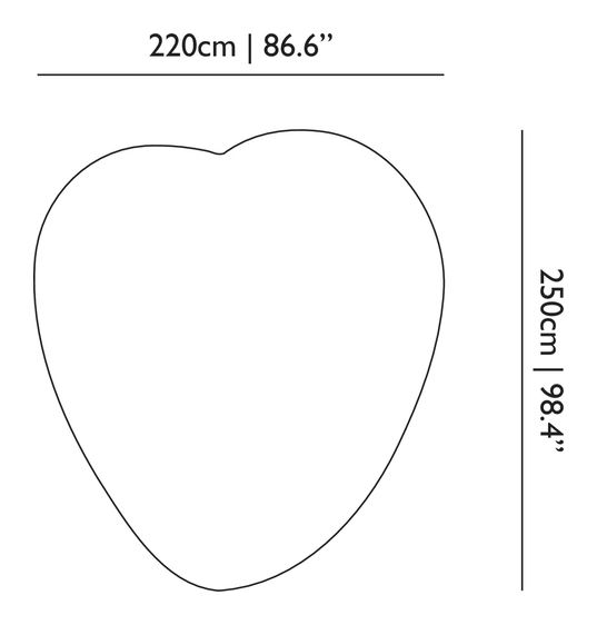 Donut Fear Carpet by Moooi, size drawing: Rectangular 250x220