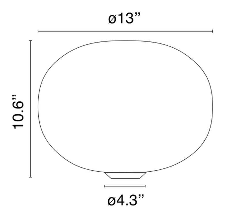 Glo-Ball Table Lamp by Flos, size drawing: Glo-Ball Basic 1