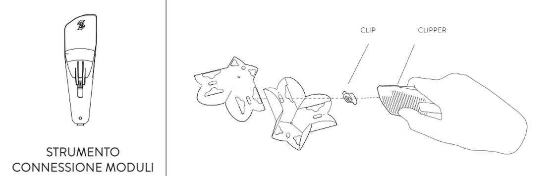 Nuvem Outdoor Lighting System by Slamp, size drawing: Clipper