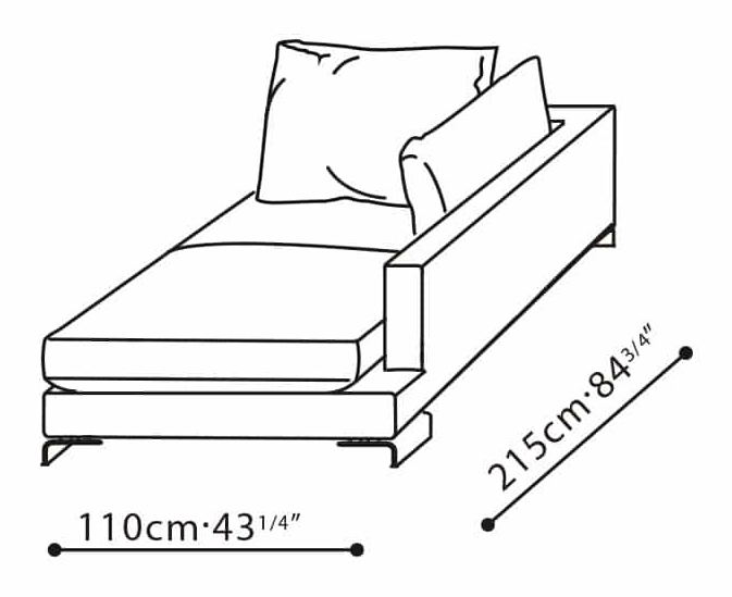 LazyTime Sofa by Camerich, size drawing: C0150008