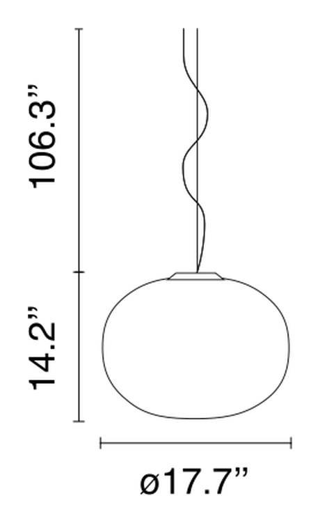 Glo-Ball Suspension Pendant Lamp by Flos, size drawing: Glo-Ball Suspension 2