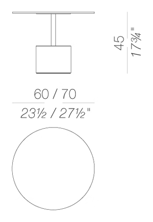 Jey EP382 Outdoor Side Table by LaPalma, size drawing