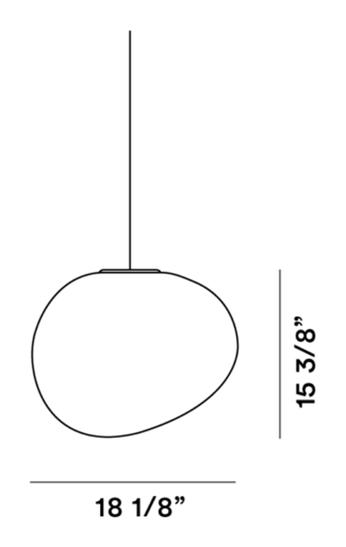 Gregg Outdoor Pendant Lamp by Foscarini, size drawing: Poly Gregg Grande