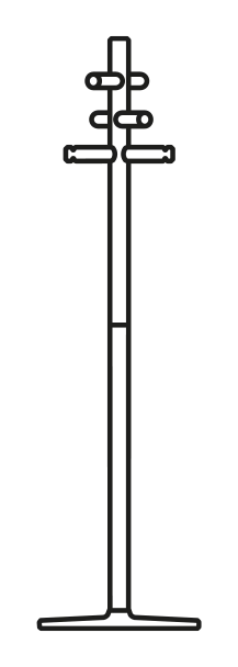 App Coat Stand by Connubia, size drawing