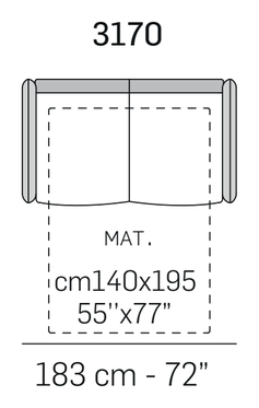 Taylor Sofa Bed by Nicoline, size drawing 3