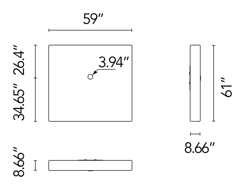 Maap Wall Lamp by Flos, size drawing: Maap W1