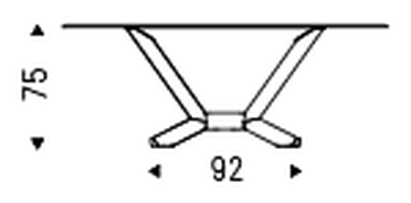 Planer Crystalart Dining Table by Cattelan Italia, size drawing 1