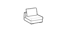 Bijoux 2.0 Sofa by Ditre Italia, size drawing: 1-seat central element