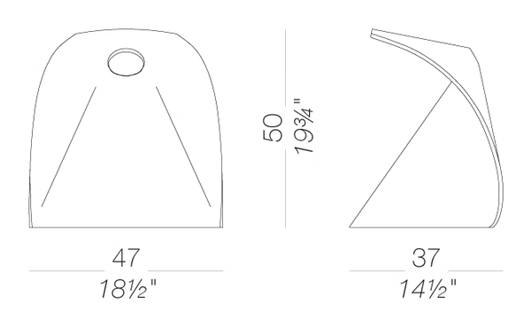 Ap S51 Stool by LaPalma, size drawing