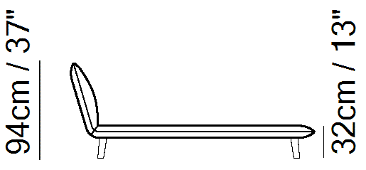 Piuma Bed by Natuzzi Italia, size drawing