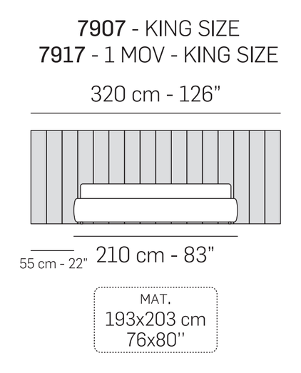 Dafne Bed by Nicoline, size drawing 2