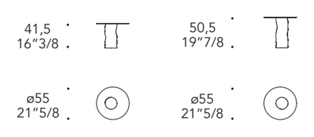 Dandolo 40 Side Table by Reflex, size drawing