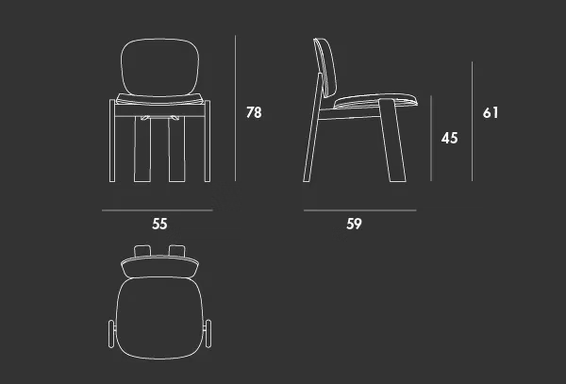 Brook Chair by Sovet, size drawing: Chair