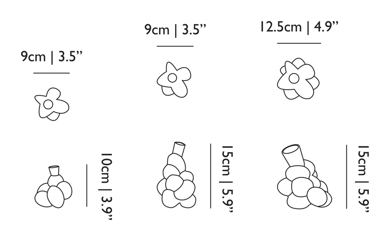 Egg Vase by Moooi, size drawing: Medium