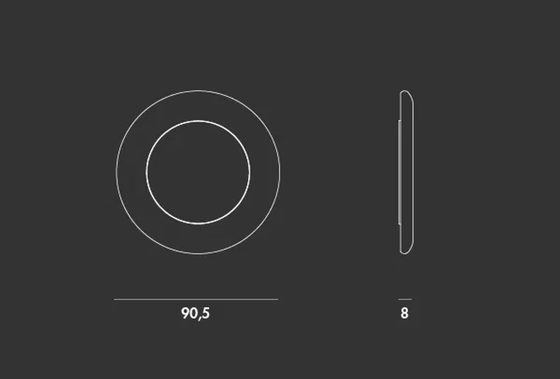 Orbit Mirror by Sovet, size drawing