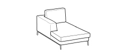 Artis Sofa by Ditre Italia, size drawing: Chaise Longue