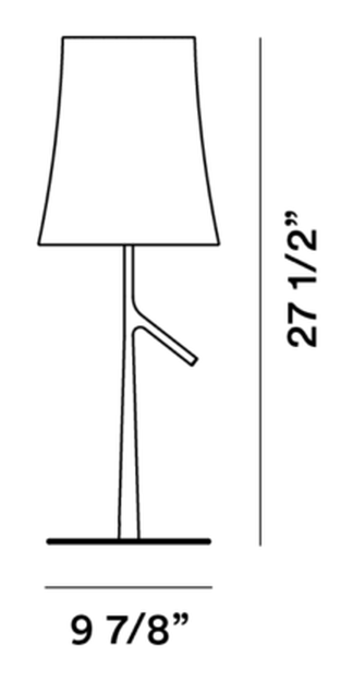 Birdie Table Lamp by Foscarini, size drawing: Birdie Grande