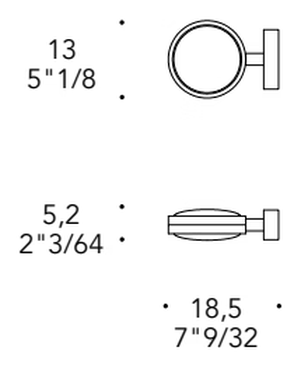 Acqua Applique Wall Lamp by Reflex, size drawing