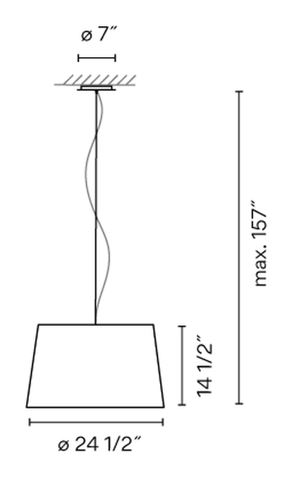 Warm Lighting Collection by Vibia, size drawing: Model 4925
