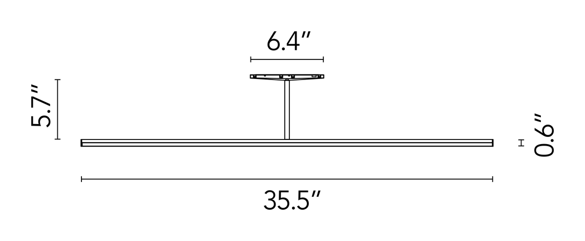 Magic Stick Track Module by Flos, size drawing: Magic Stick 145
