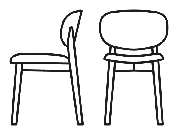 Eide Chair by Connubia, size drawing
